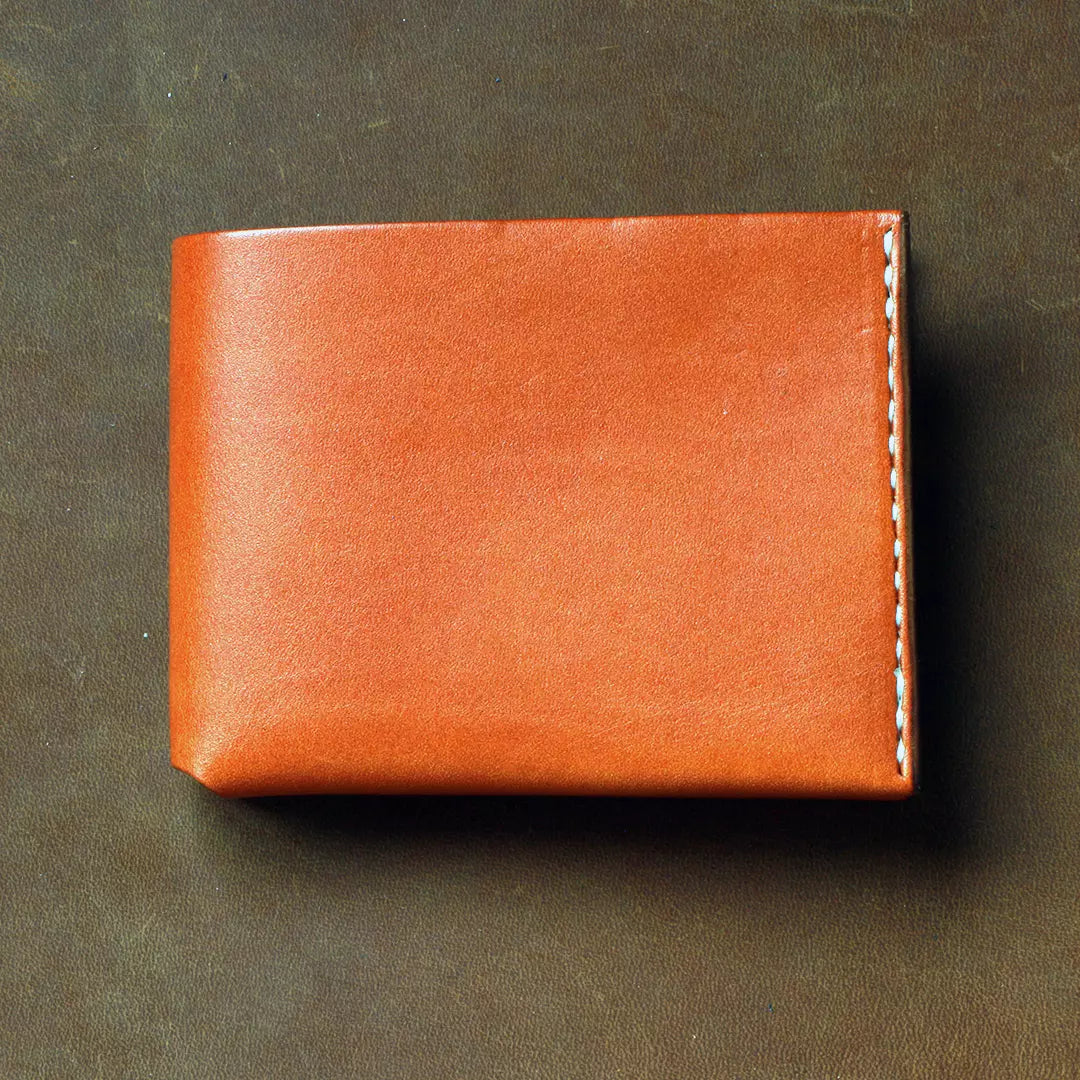 Minimalist Handmade Short Veg-tan Leather Wallet