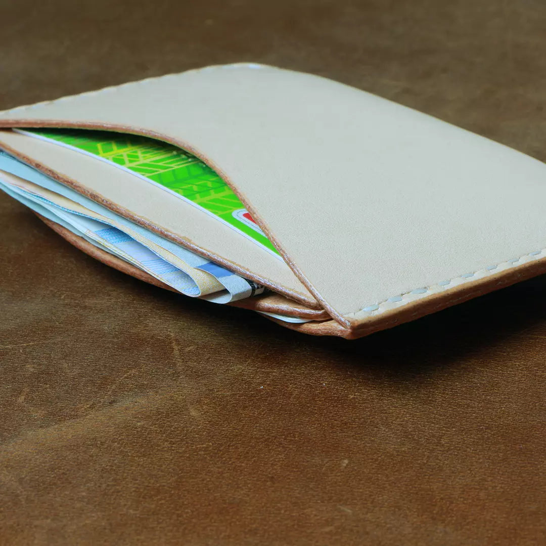 Exquisite Veg-tan Leather Card Wallet Coin Purse