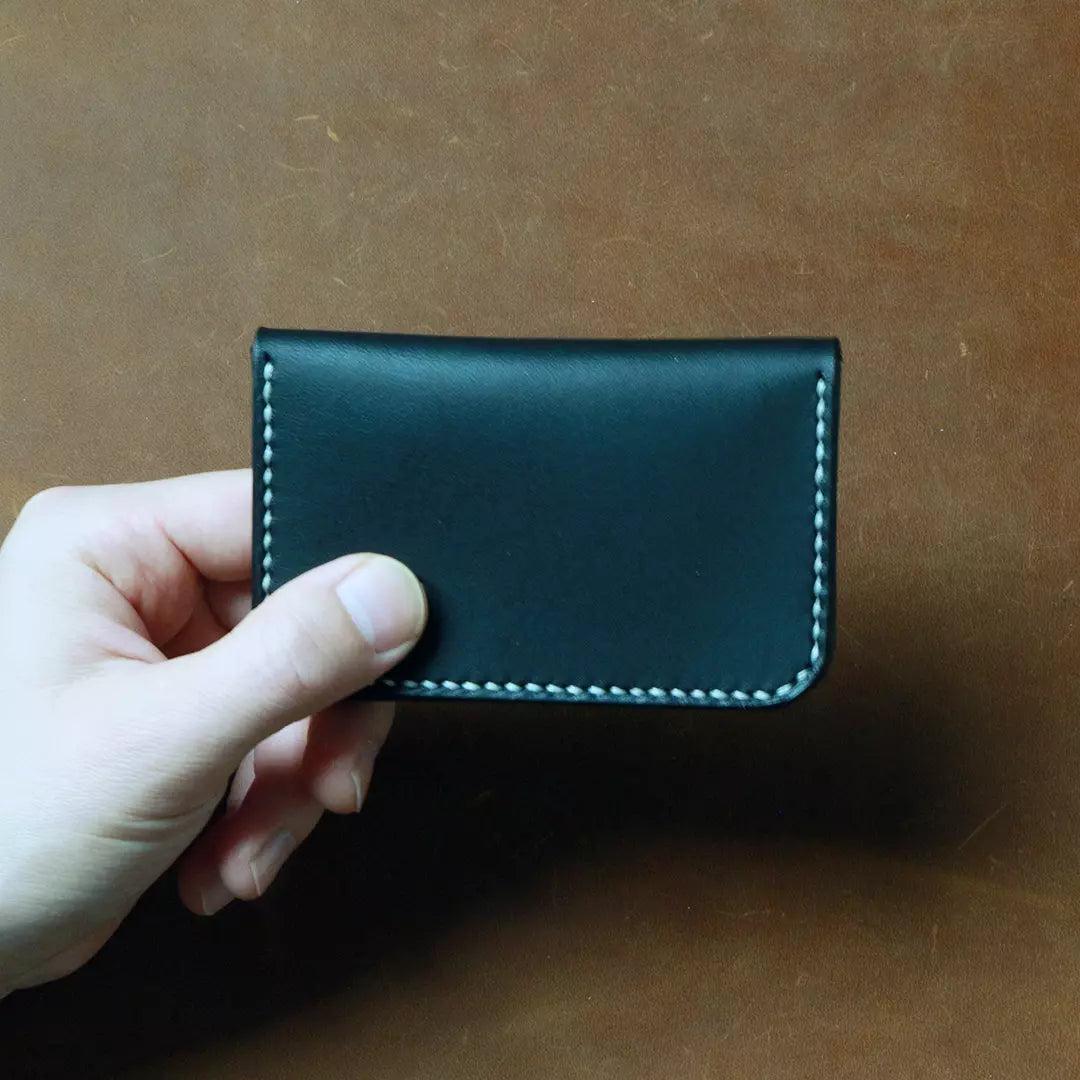 Sleek Folded Leather Card Holder