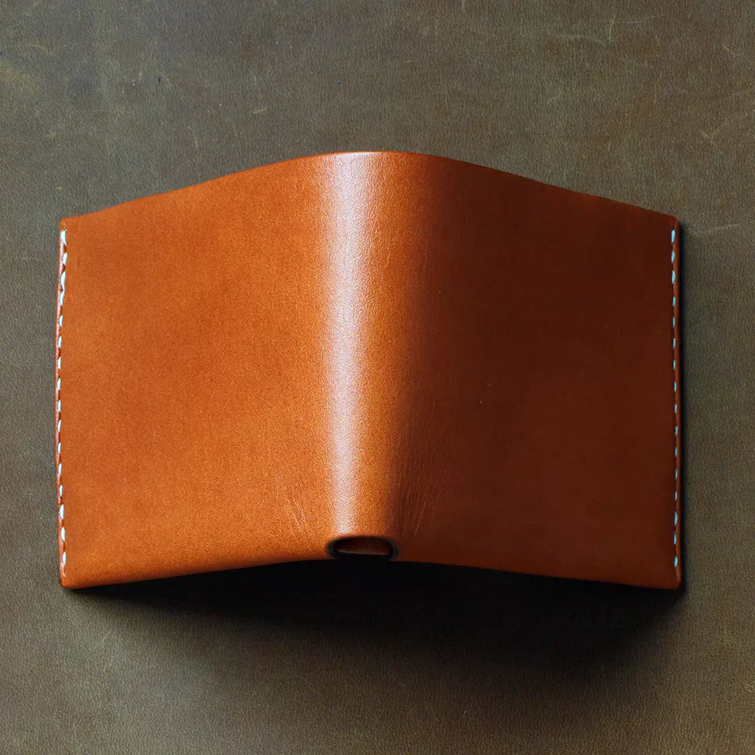 Minimalist Handmade Short Veg-tan Leather Wallet