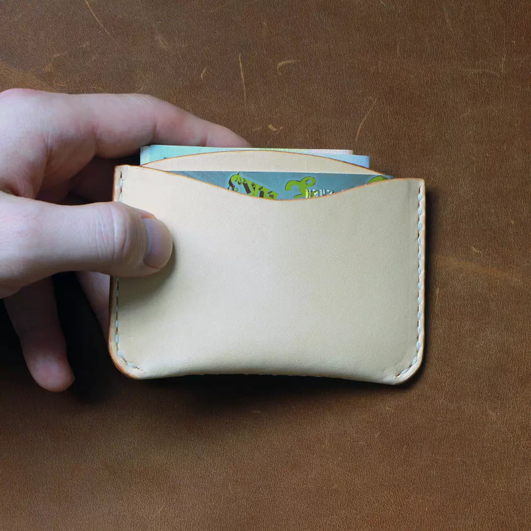 Exquisite Veg-tan Leather Card Wallet Coin Purse