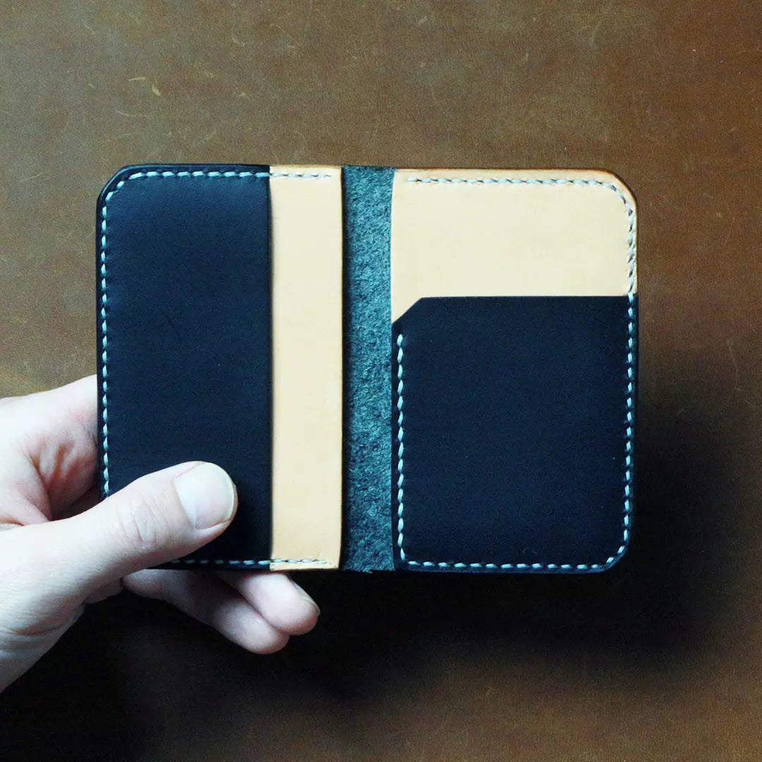 Sleek Folded Leather Card Holder