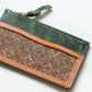 Ethnic Vegetable Tanned Leather Card Holder with Zip