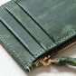 Ethnic Vegetable Tanned Leather Card Holder with Zip