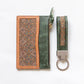 Ethnic Vegetable Tanned Leather Card Holder with Zip