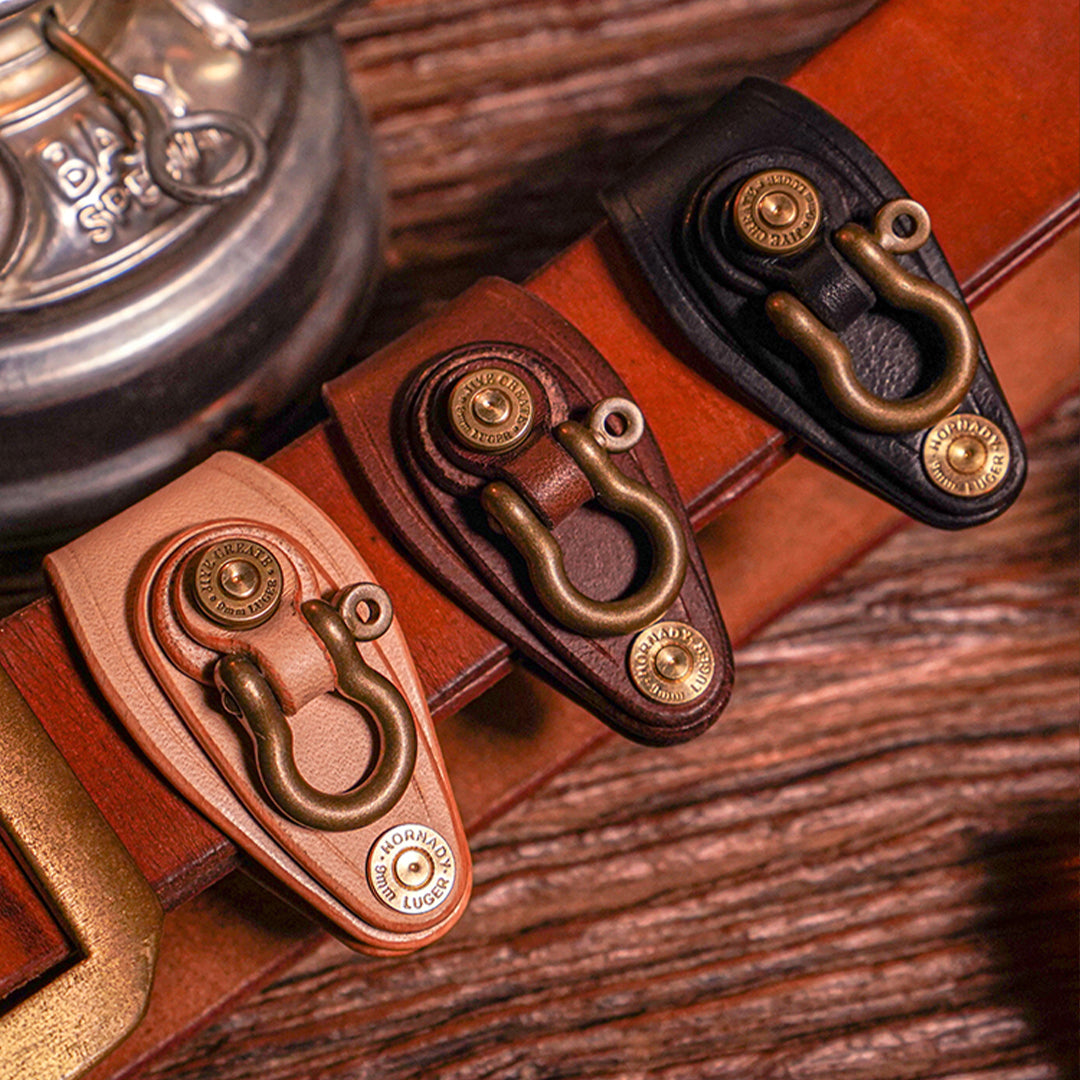 Handmade Leather Belt Clip Keychain | Made in The USA Brown