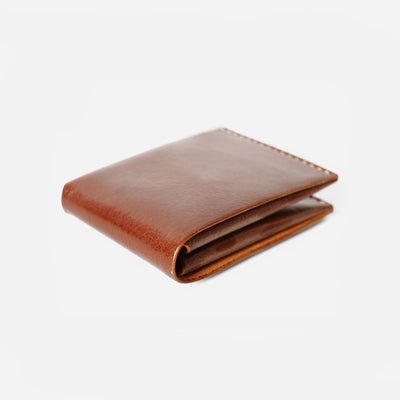 Minimalist Handmade Short Veg-tan Leather Wallet